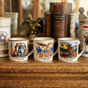 Vintage 1976 Declaration Of Indepedence 200th Anniversary  Coffee Cups